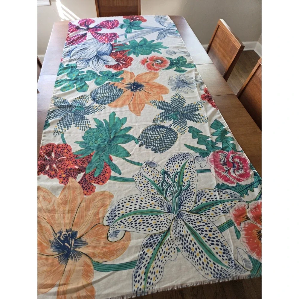 Joy Susan Shawl Scarf Breezy Botanical Tropical Coastal Hawaiian Beach Artisan